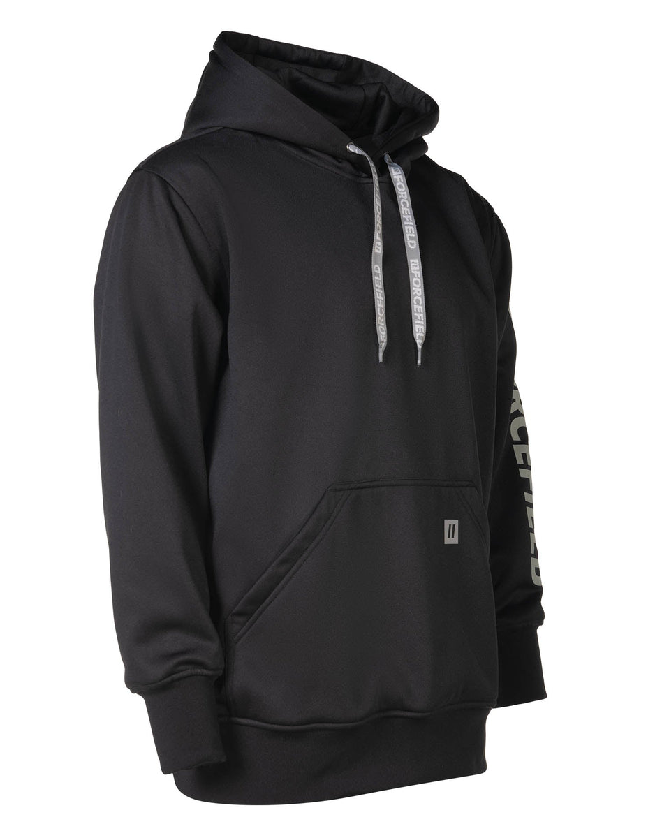 Black Pullover Forcefield Logo Sleeve Graphic Hoodie Latoplast