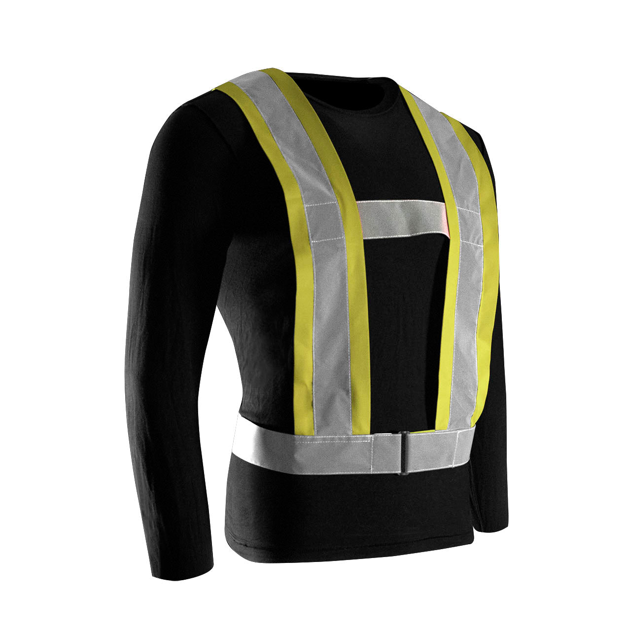 Lime CSA Tricot Traffic Sash with 4" Reflective Tape