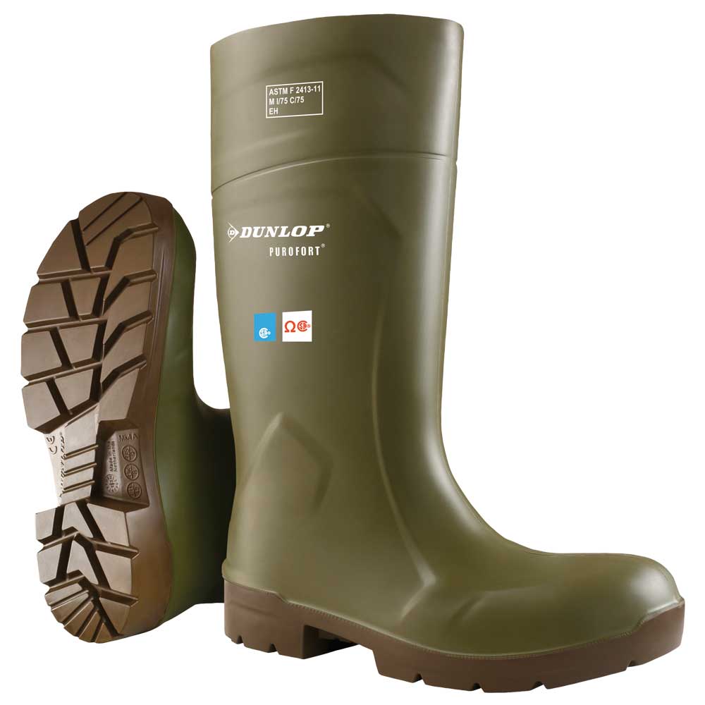 Dunlop Purofort® FoodPro Green Steel Toe Boots - Size 9
