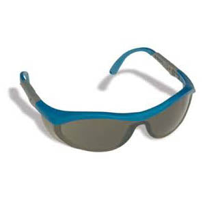 Tornado Safety Glasses, Blue & Gray Frame, Smoke 4A lens