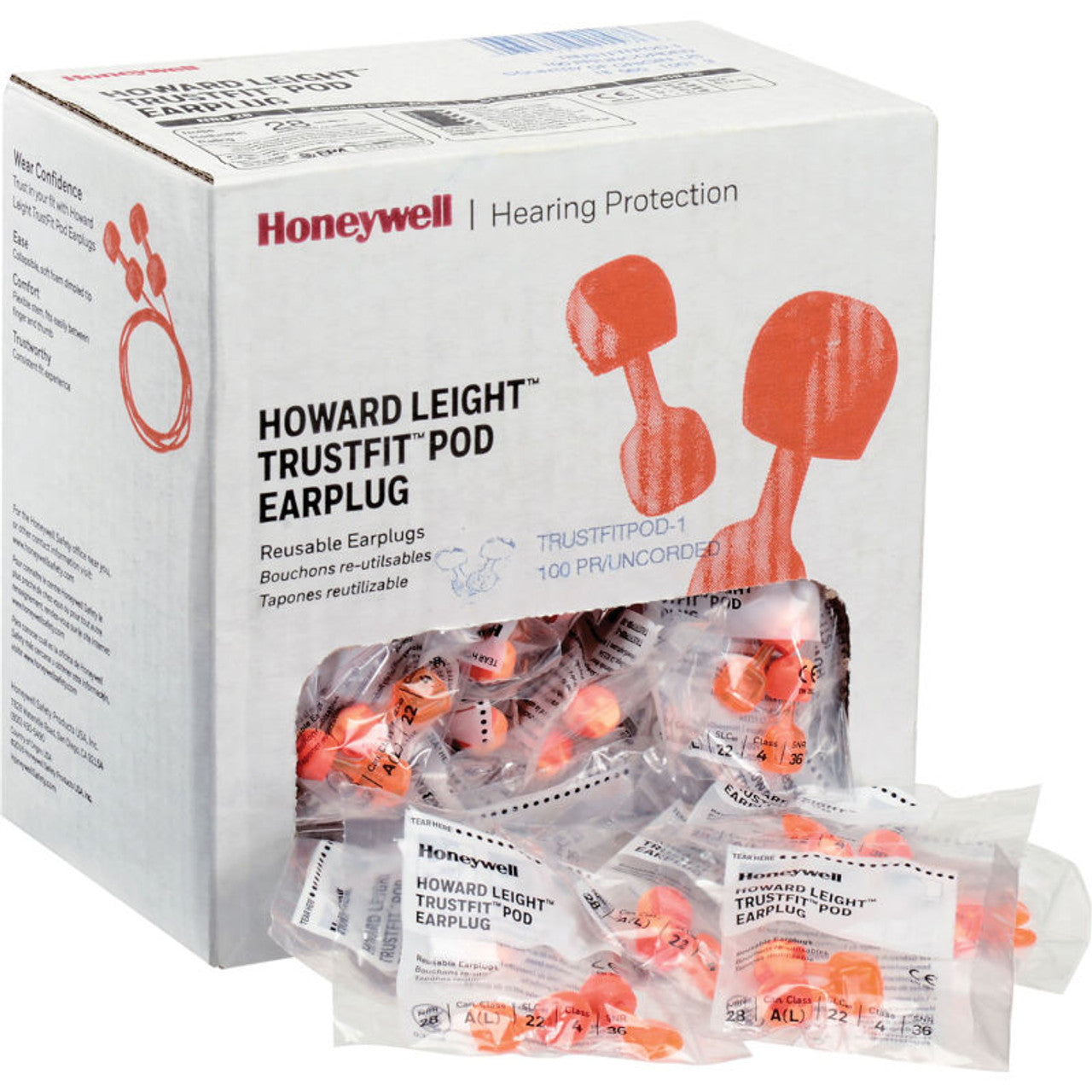 Howard Leight™ TrustFit™ Ear Pod, NRR 28, Corded, 100 Pairs/Box 10 Box/Case