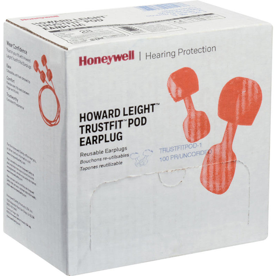 Howard Leight™ TrustFit™ Ear Pod, NRR 28, Corded, 100 Pairs/Box 10 Box/Case