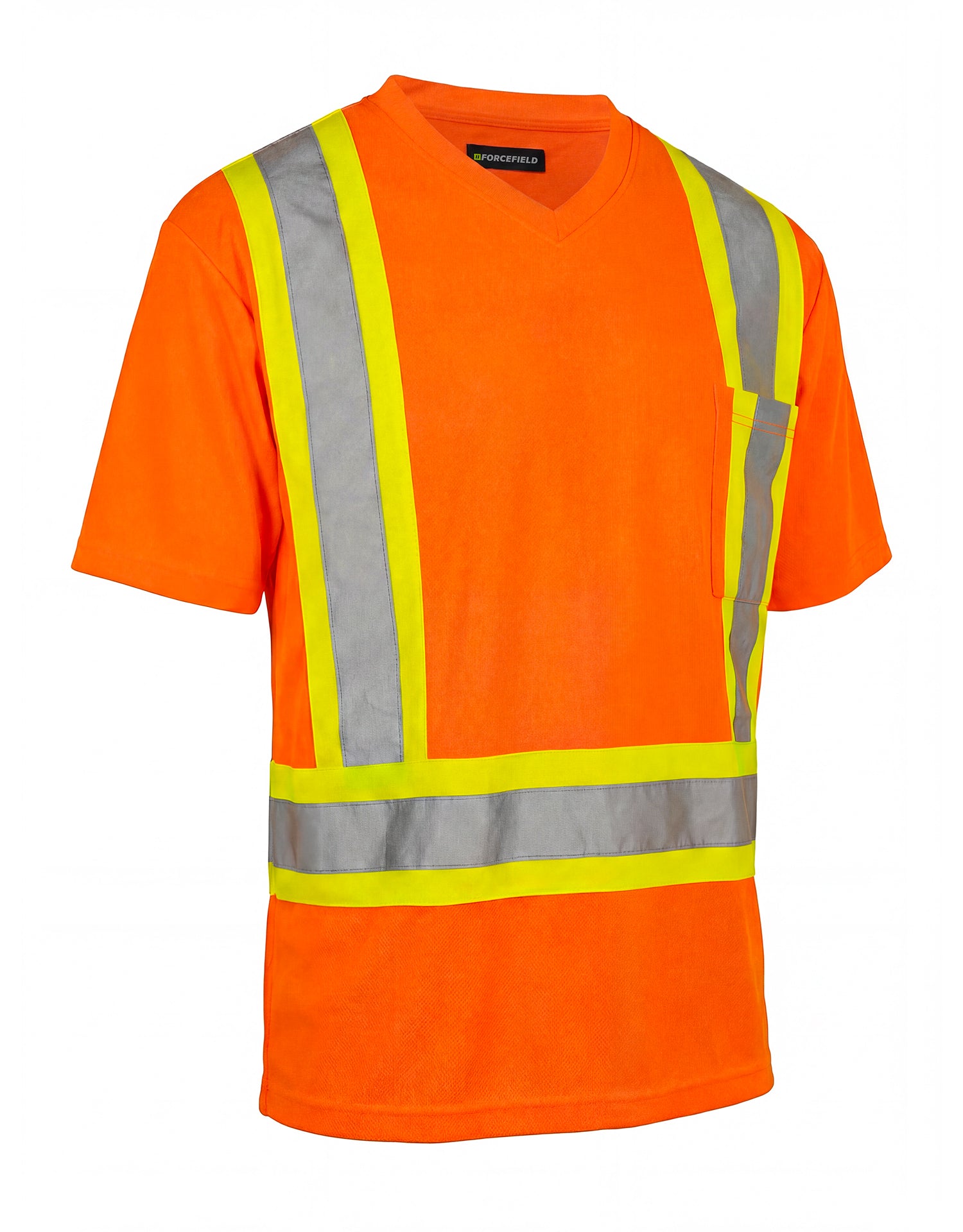 Hi Vis V-Neck Short Sleeve Safety Tee Shirt