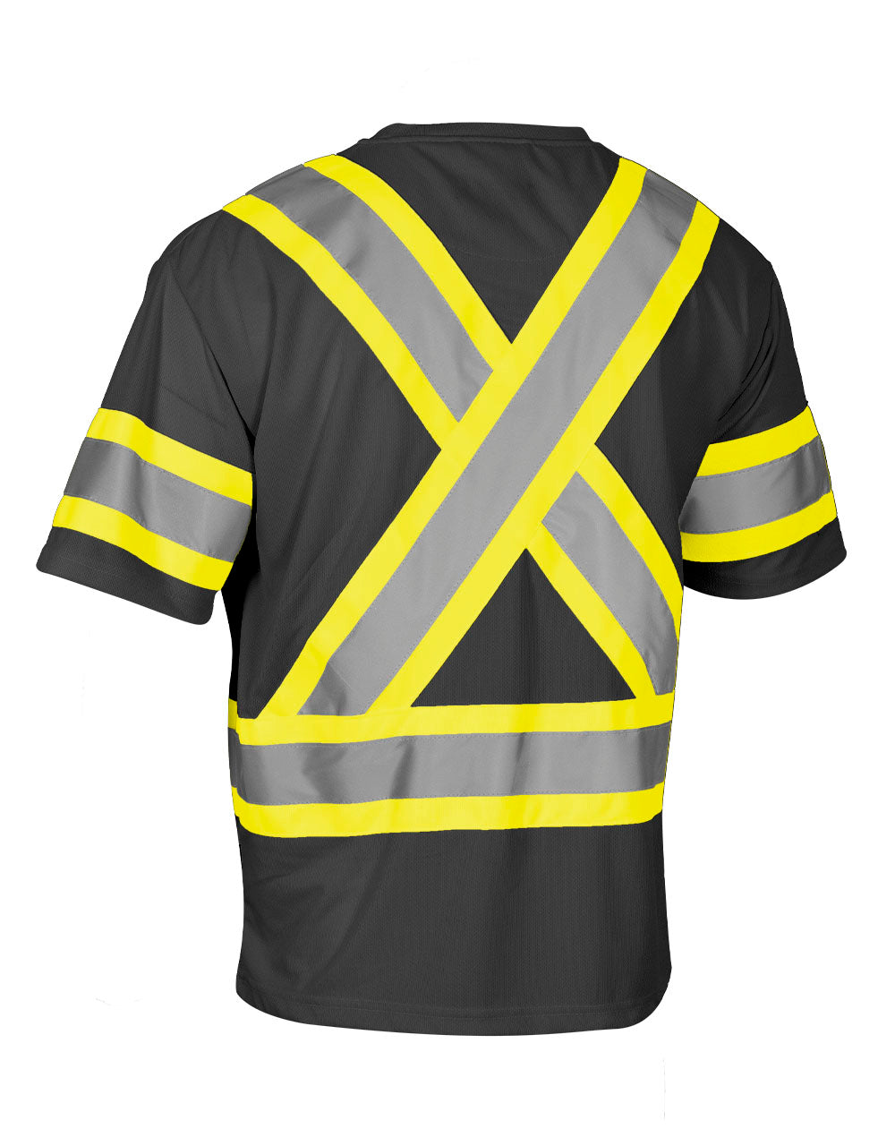 Hi Vis Crew Neck Short Sleeve Safety Tee Shirt with Chest Pocket and A