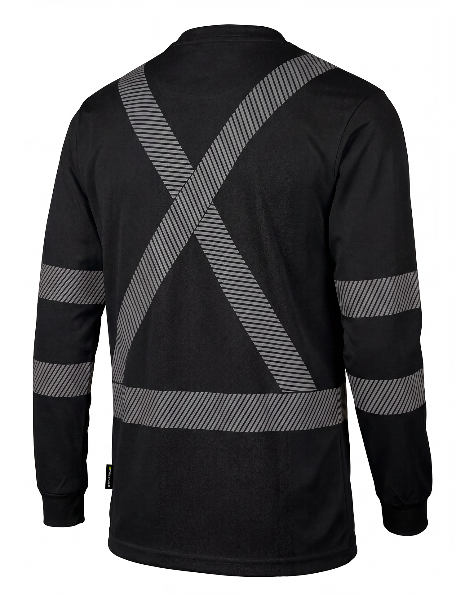 Hi Vis Black Crewneck Long Sleeve Ultrasoft Technical Tee