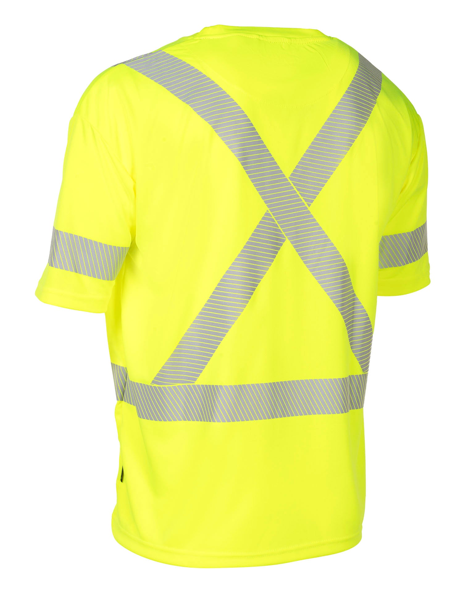 T-shirt technique ultradoux à manches courtes et col ras du cou vert haute visibilité