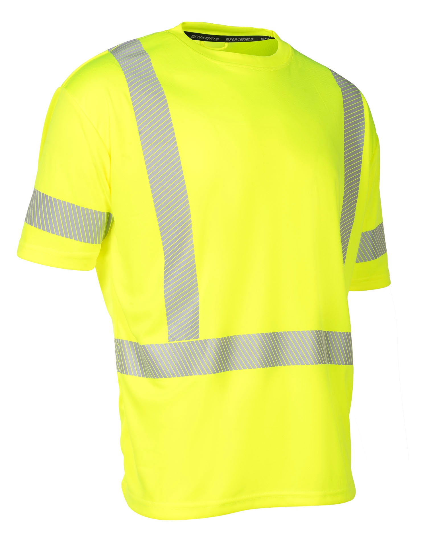 T-shirt technique ultradoux à manches courtes et col ras du cou vert haute visibilité
