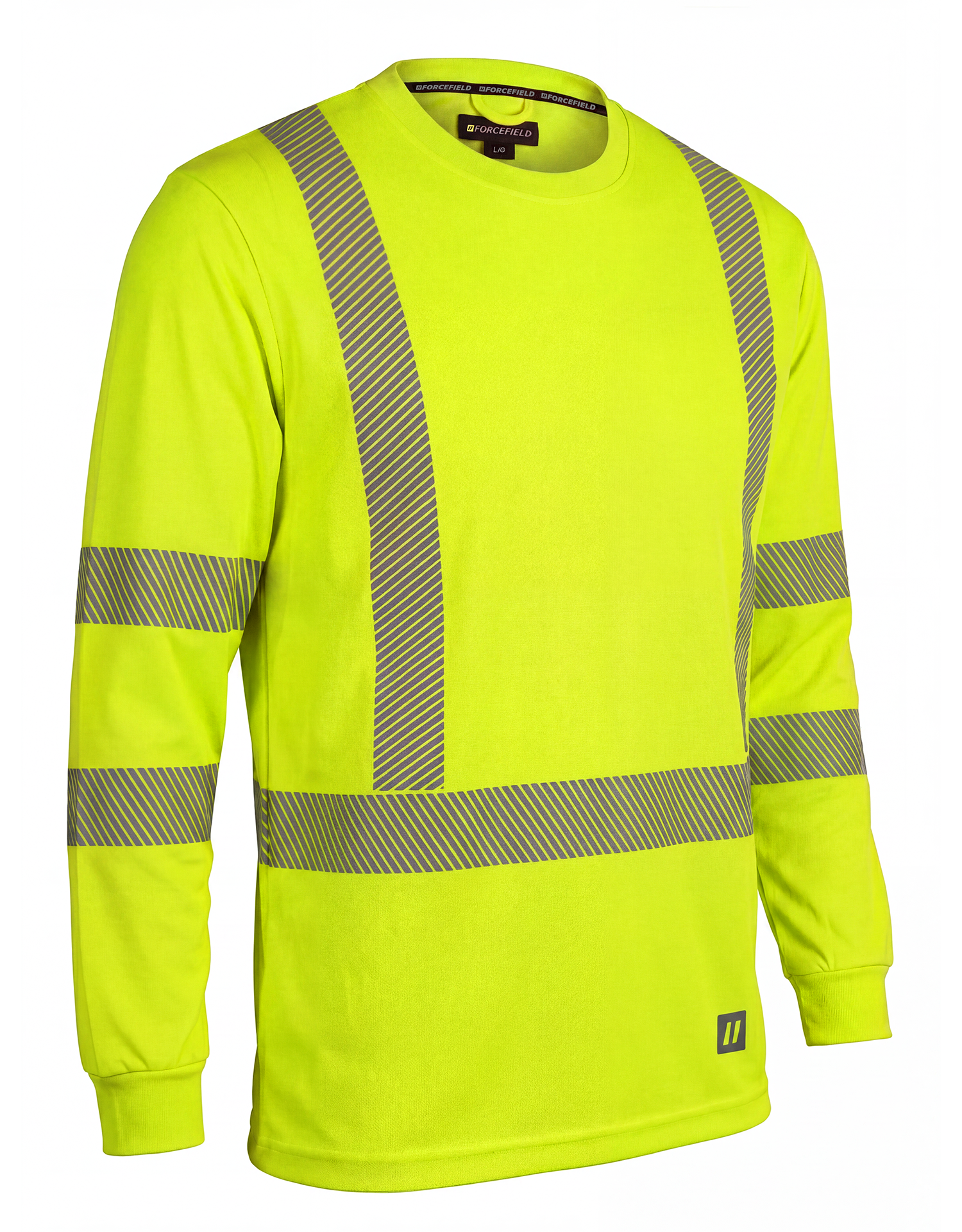 Hi Vis Lime Crewneck Long Sleeve Ultrasoft Technical Tee