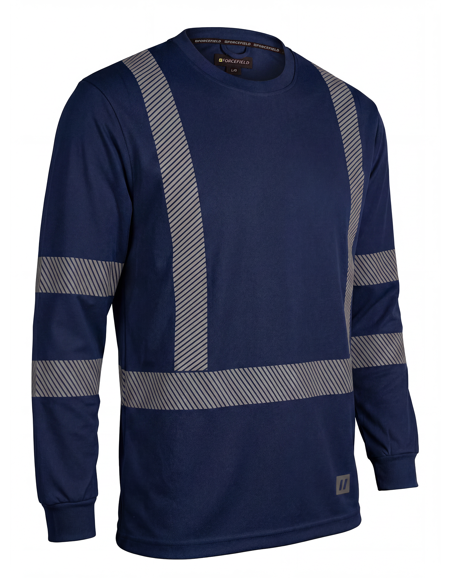 Hi Vis Navy Crewneck Long Sleeve Ultrasoft Technical Tee