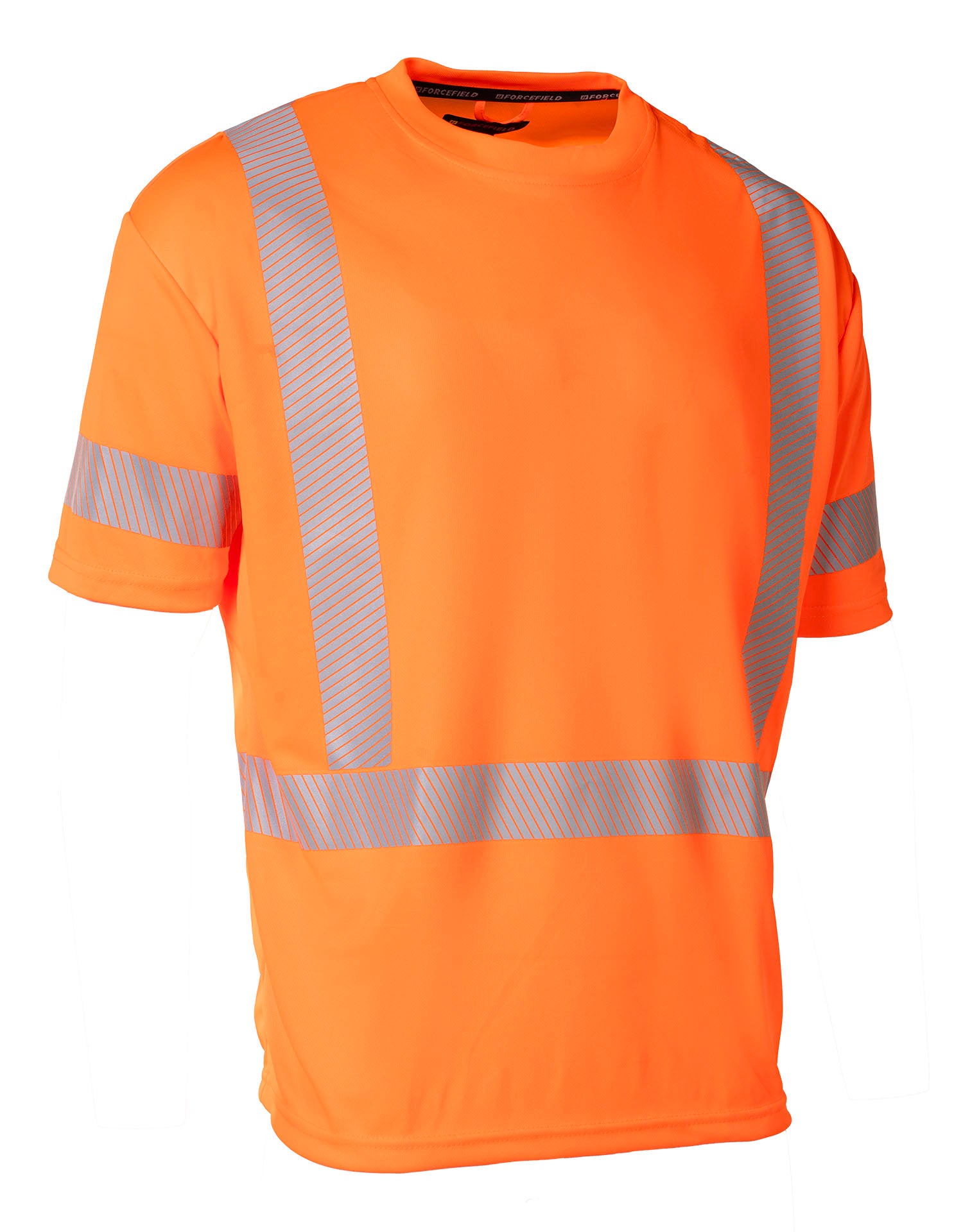 T-shirt technique ultradoux à manches courtes et col rond orange haute visibilité