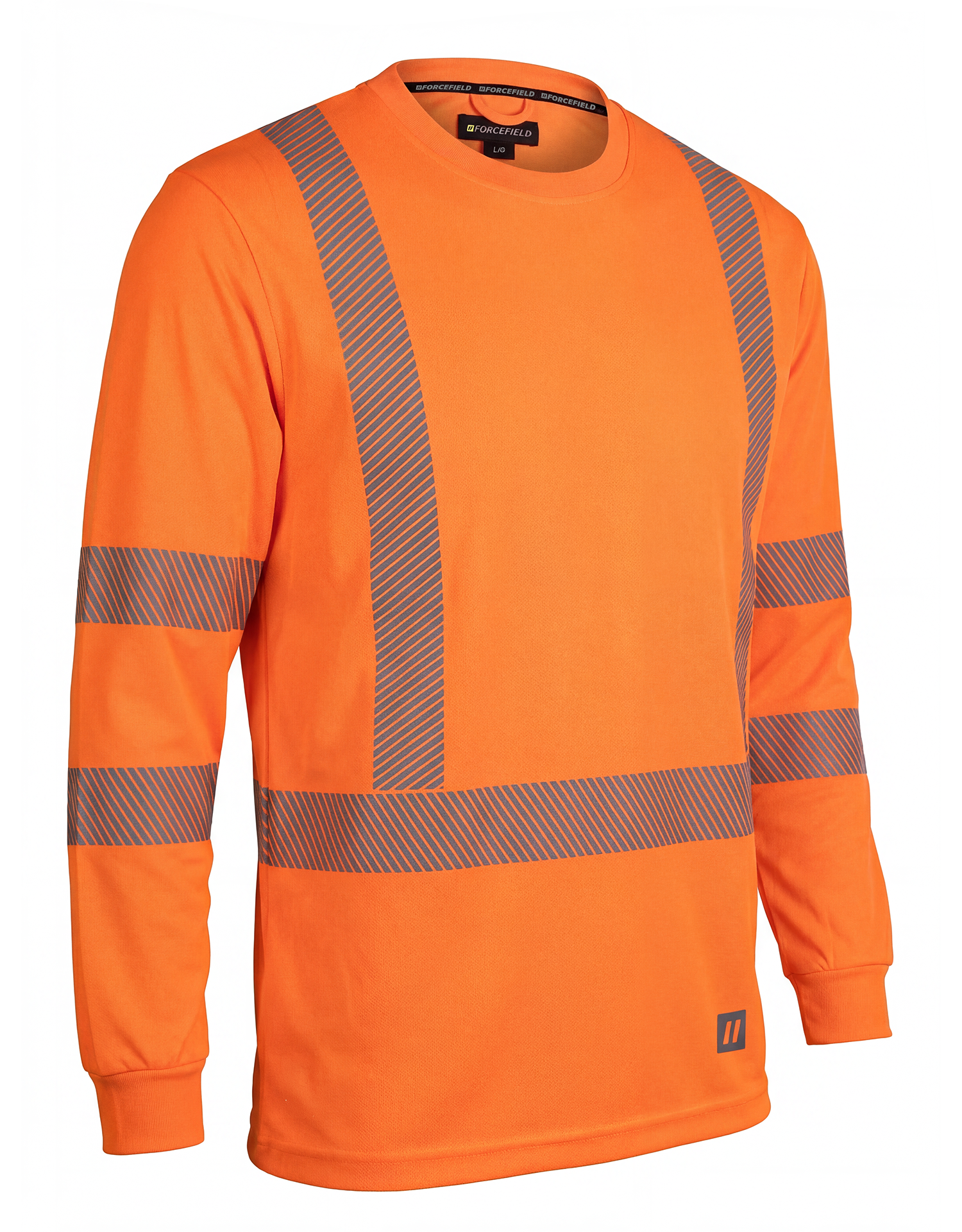 Hi Vis Orange Crewneck Long Sleeve Ultrasoft Technical Tee