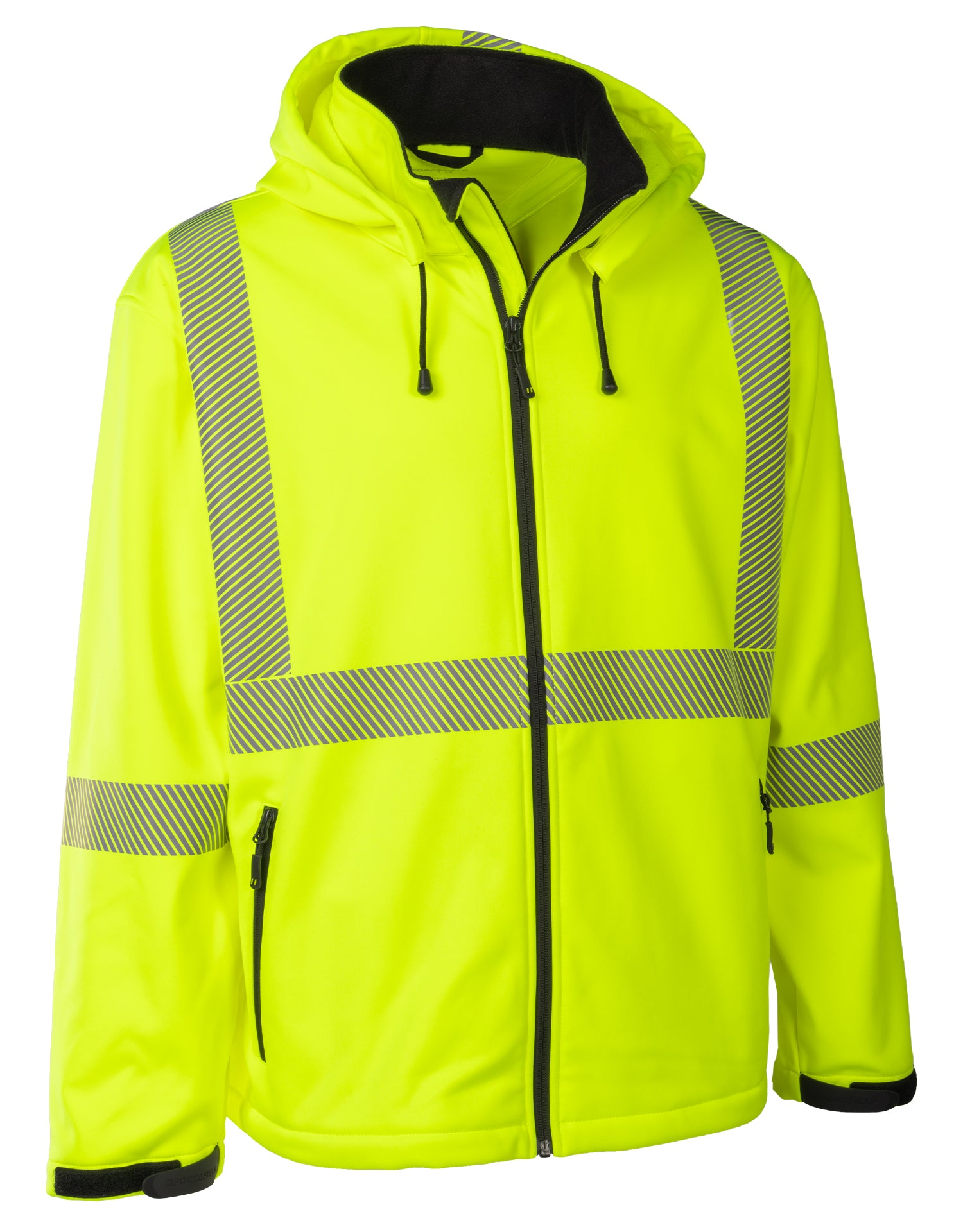 Hi Vis Safety Softshell Jacket with Segmented Tape