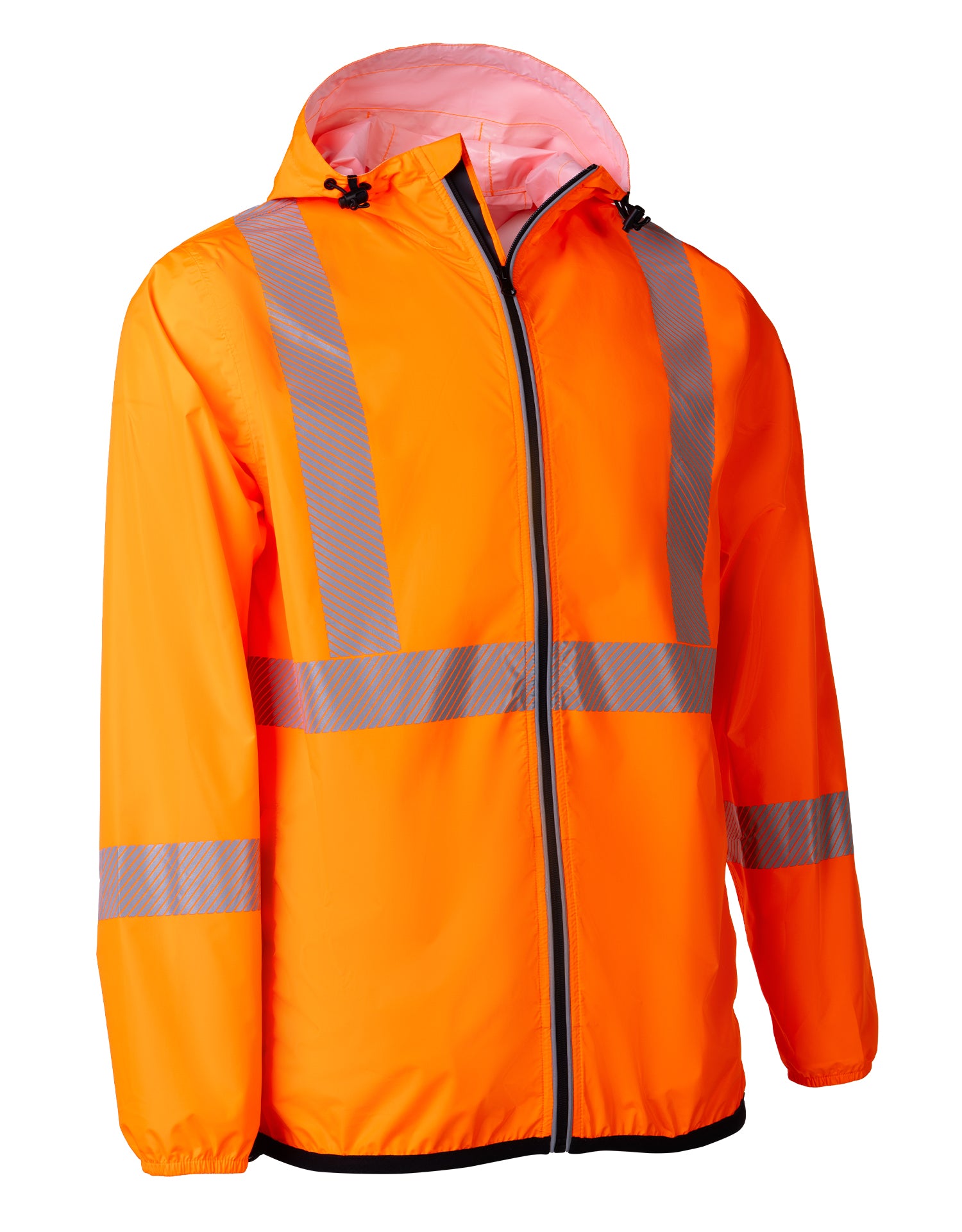 Hi Vis Lightweight Packable Hooded Windbreaker