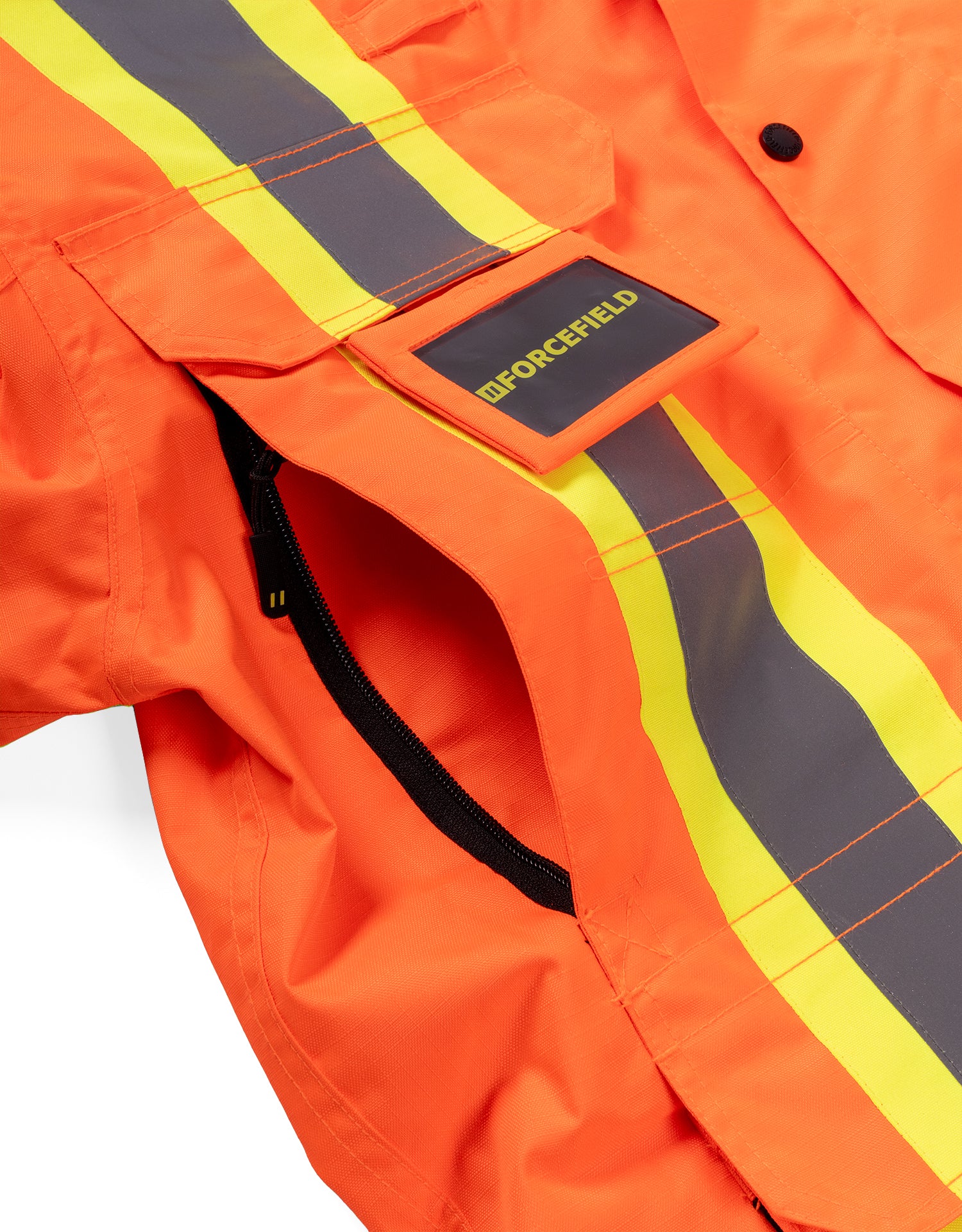 Parka de sécurité d'hiver haute visibilité 3 en 1 avec doudoune amovible en nylon noir