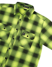 Load image into Gallery viewer, Hi Vis Black Shadow Plaid Unlined Flannel Shirt