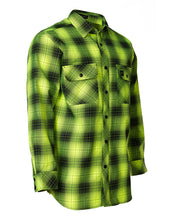 Load image into Gallery viewer, Hi Vis Black Shadow Plaid Unlined Flannel Shirt