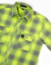 Load image into Gallery viewer, Hi Vis Grey Shadow Plaid Unlined Flannel Shirt