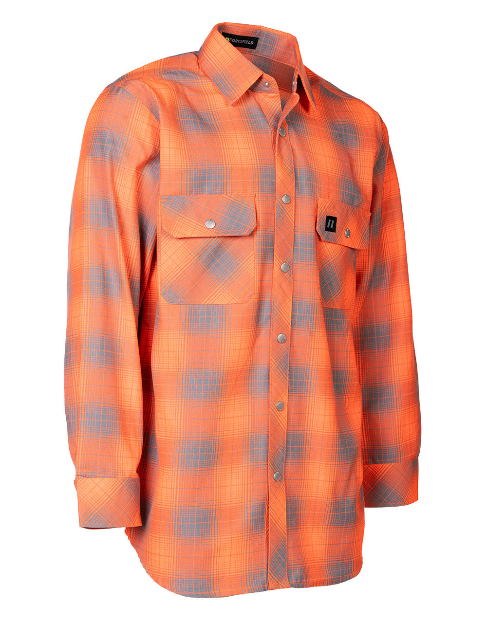 Chemise en flanelle non doublée à carreaux orange haute visibilité 