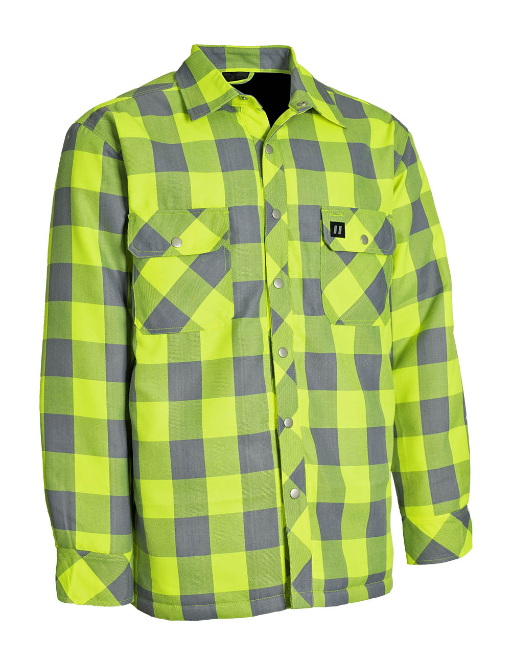 Hi Vis Buffalo Plaid Quilt-Lined Flannel Shirt Jacket