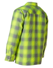 Load image into Gallery viewer, Hi Vis Grey Shadow Plaid Quilted Flannel Shirt Jacket