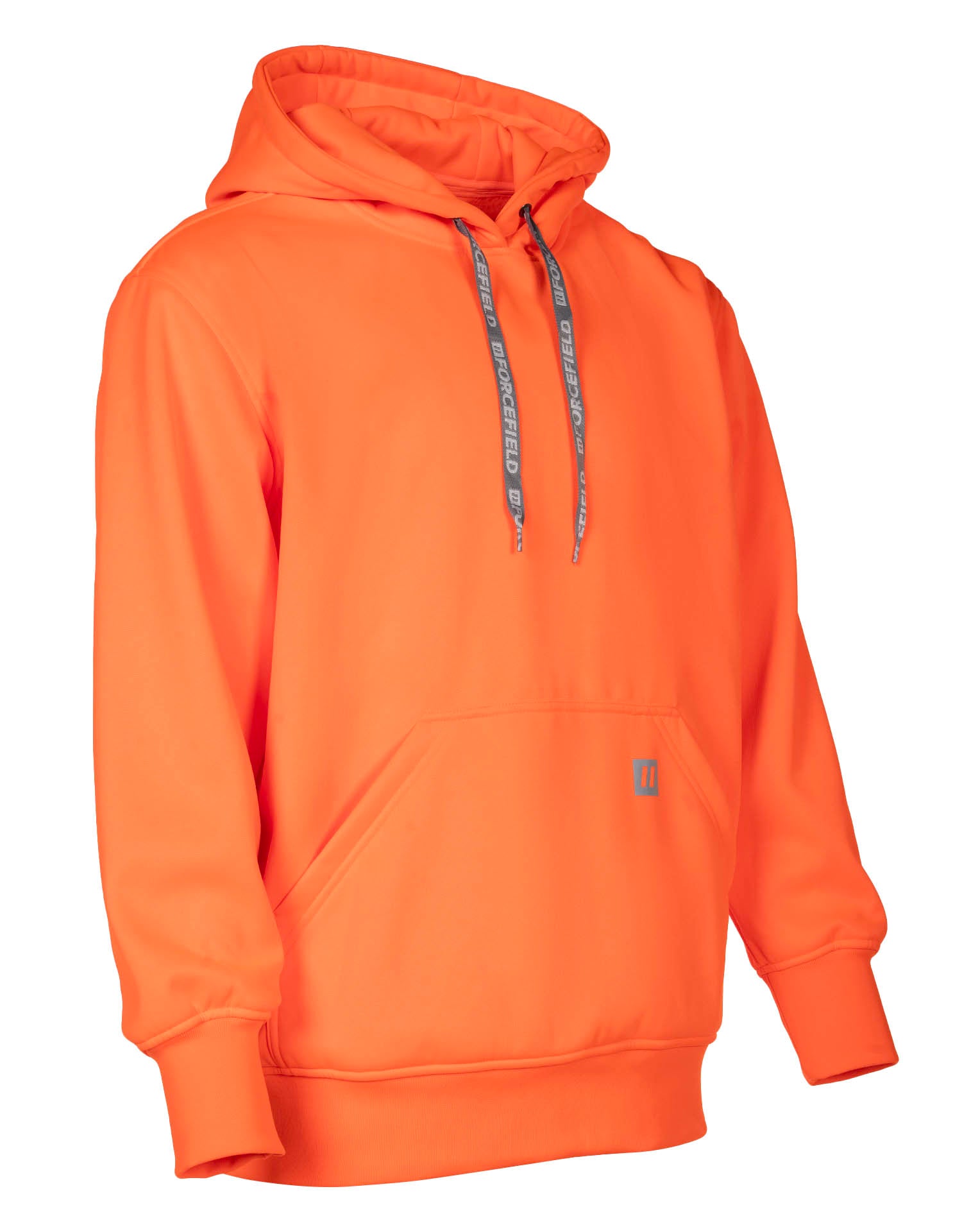 Sweat à capuche orange haute visibilité avec logo Forcefield sur les manches