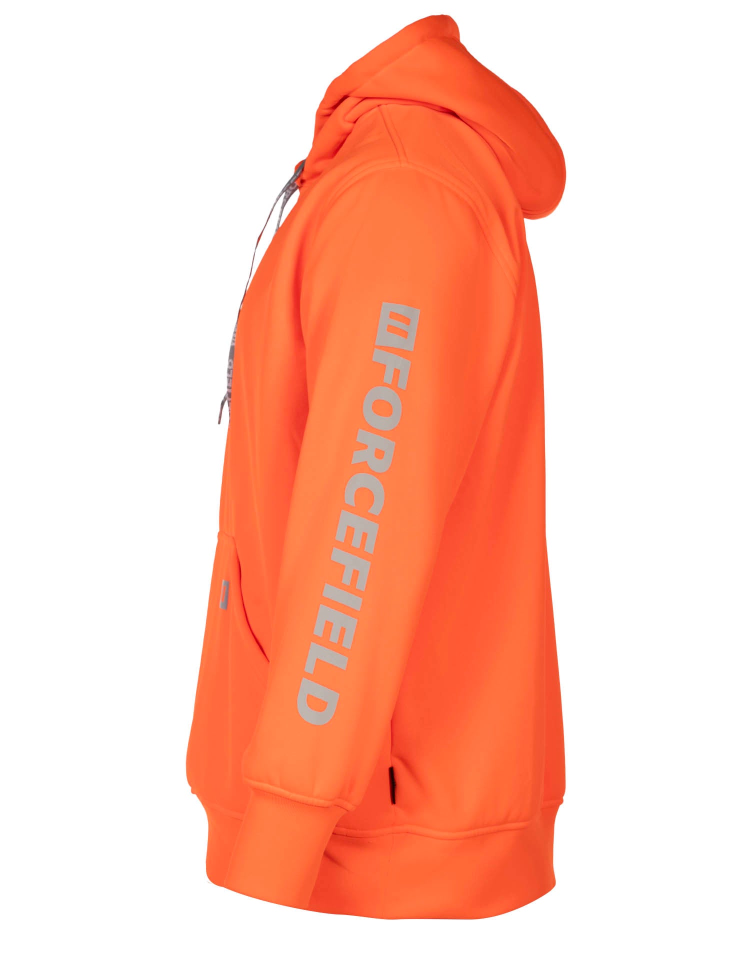 Sweat à capuche orange haute visibilité avec logo Forcefield sur les manches