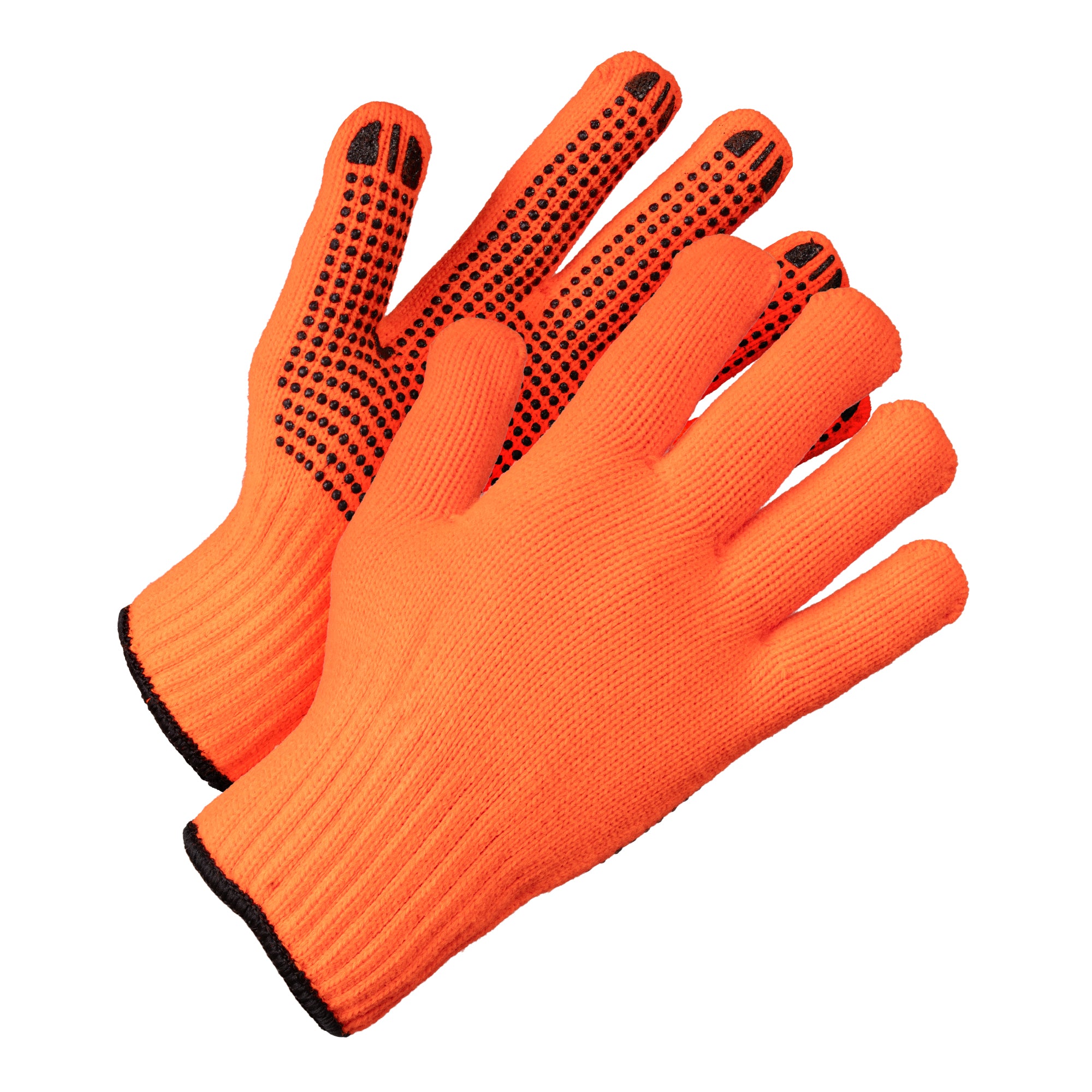 Hi Vis Dotted Grip Knit Work Gloves