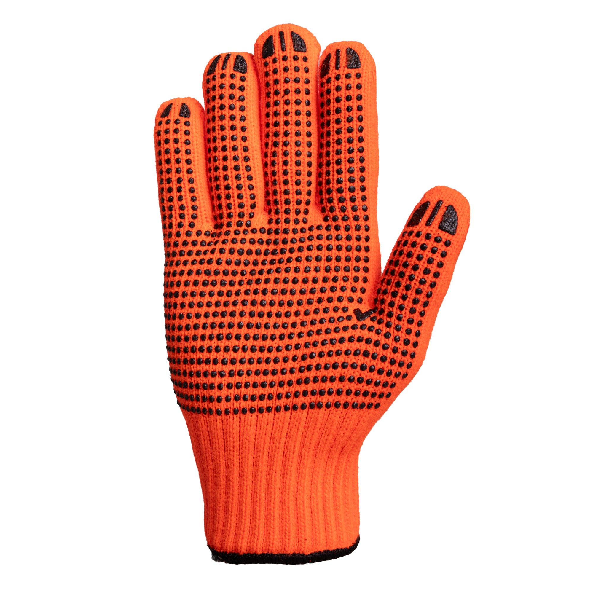 Hi Vis Dotted Grip Knit Work Gloves