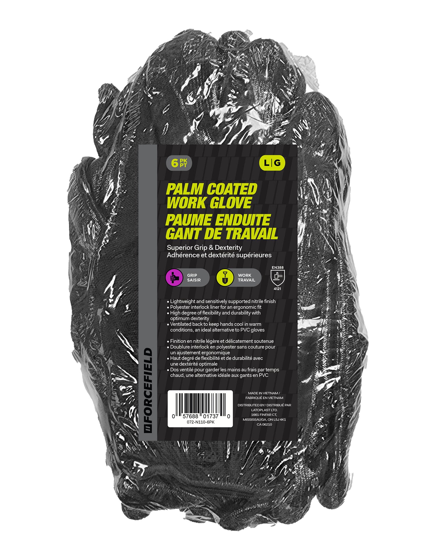 Seamless Knit Nylon Nitrile Palm Coated Work Gloves (6-Pack)