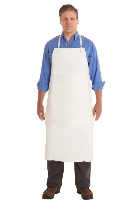 White Vinyl Apron, 20 mil, Heavy duty