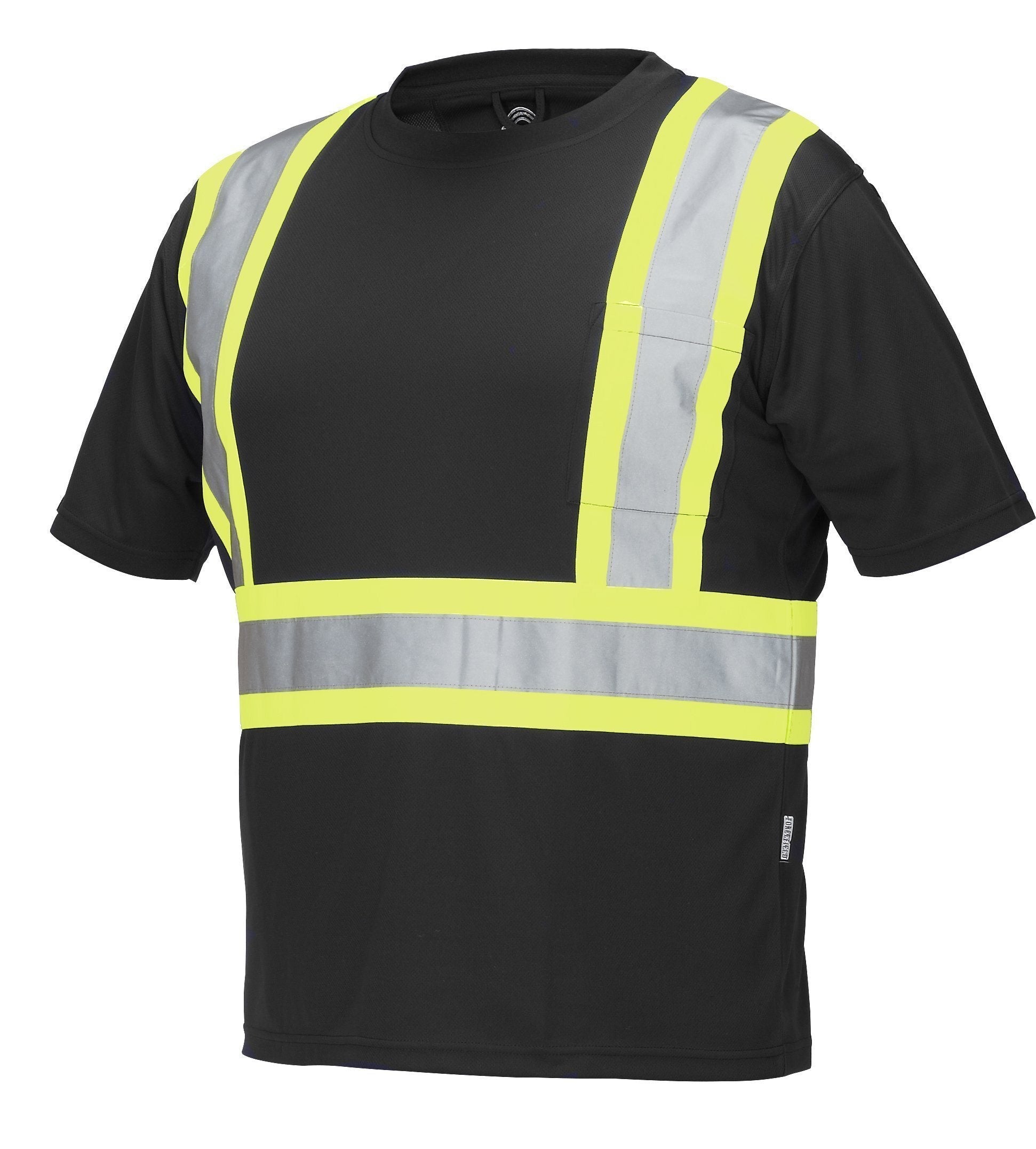 Hi Vis Crew Neck Short Sleeve Safety Tee Shirt with Chest Pocket