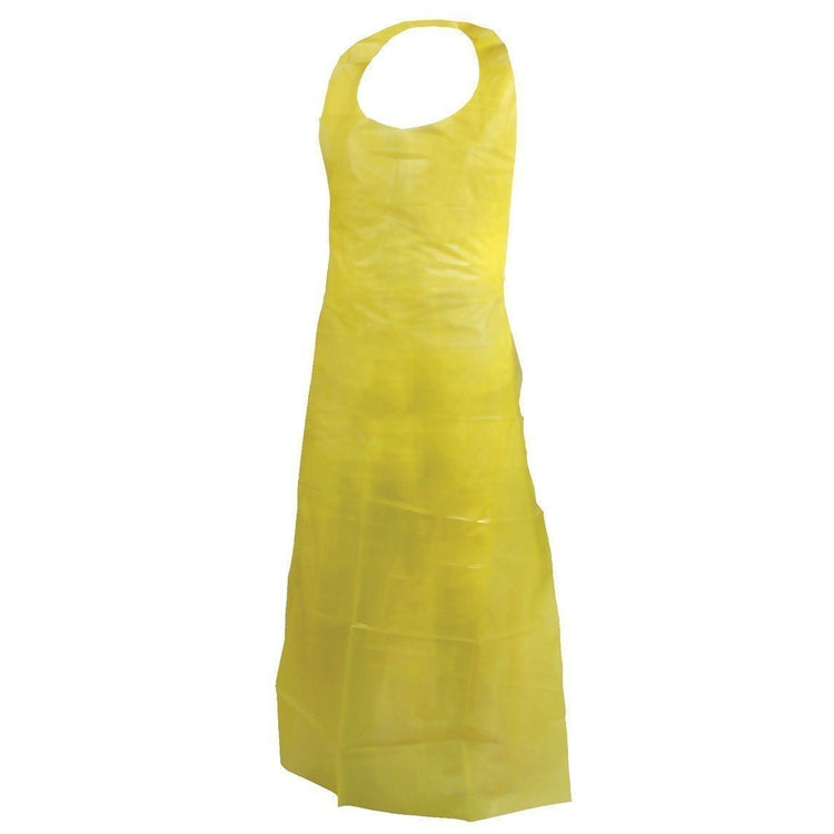Yellow Disposable Polyethylene Apron Case Of 250 Aprons yellow-disposable-polyethylene-apron-case-of-250-aprons