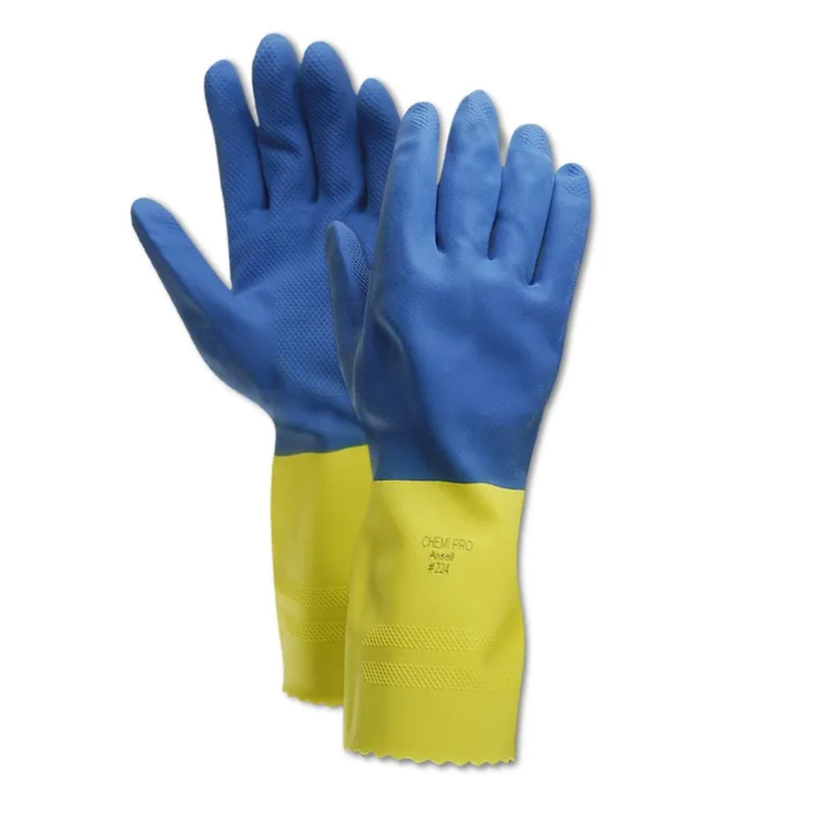 Ansell Chemi-Pro 224 Blue Neoprene/Latex Gloves - Size Small