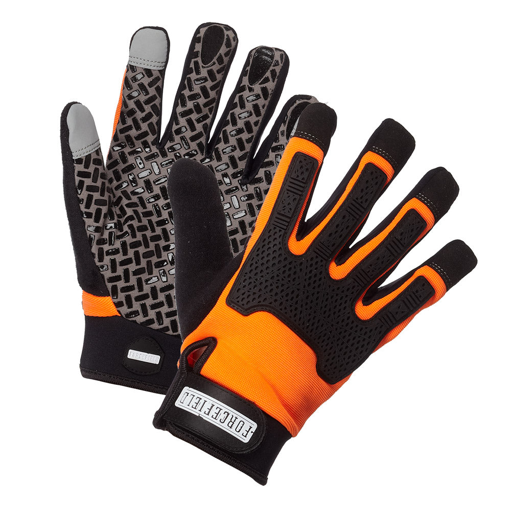 Winter Lined "Sticky Glove" Silicone Tread Grip Mechanic's Glove with TPR Knuckle Bumper