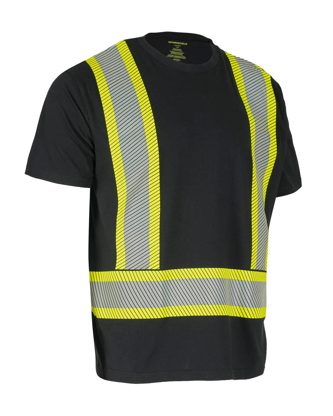 T-shirt de sécurité à manches courtes et col rond haute visibilité avec bande réfléchissante segmentée