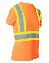 Load image into Gallery viewer, Women&#39;s Hi Vis Crew Neck Short Sleeve Safety Tee Shirt with Chest Pocket