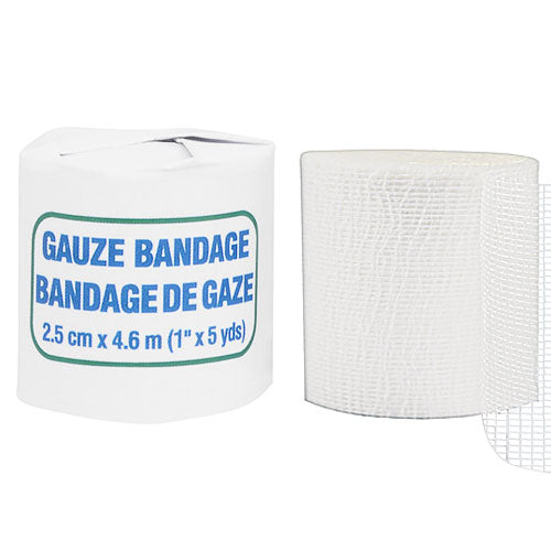 Rouleau de bandage de gaze, 2,5 cm x 4,6 m, Rouleau 