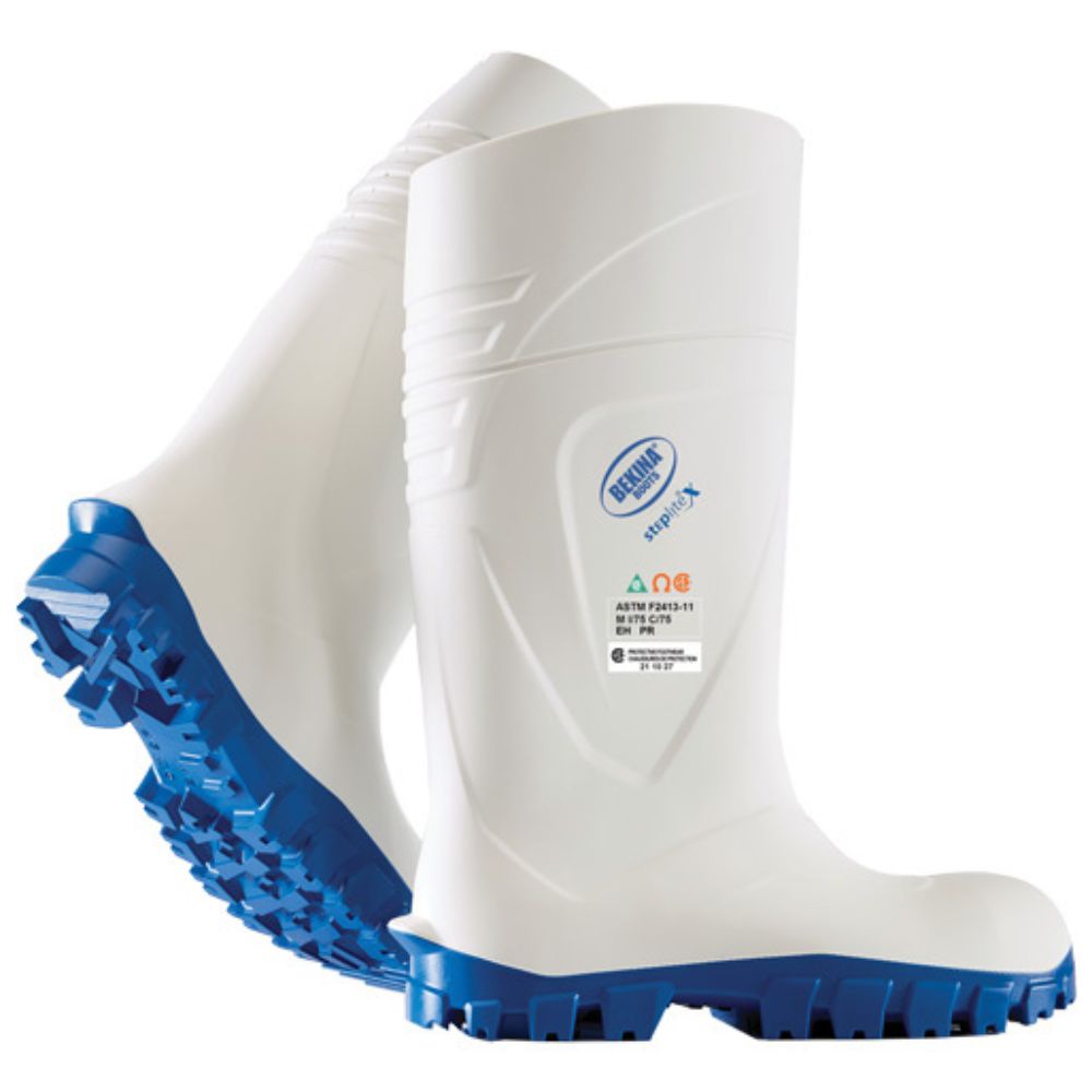 Bekina Steplite, bottes de sécurité d'hiver/pluie CSA unisexes, blanches