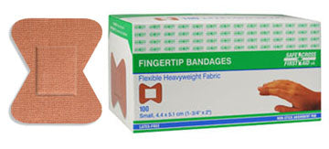Bandages en tissu, bout des doigts petit, 4,4 x 5,1 cm, poids lourd, 100/boîte 