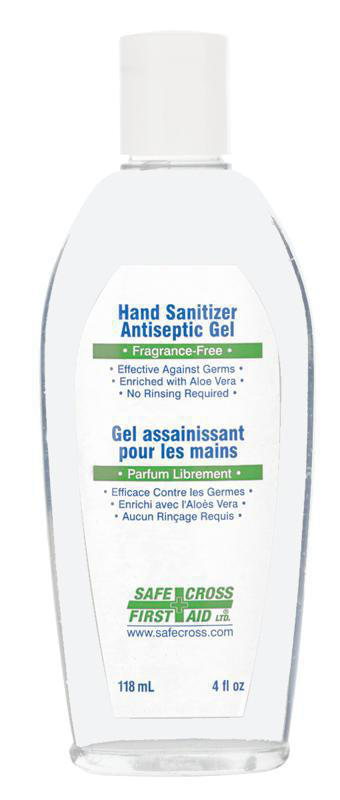SAFE CROSS FIRST AID, 06160, Hand Sanitizer Antiseptic 118 ml Bottle Gel