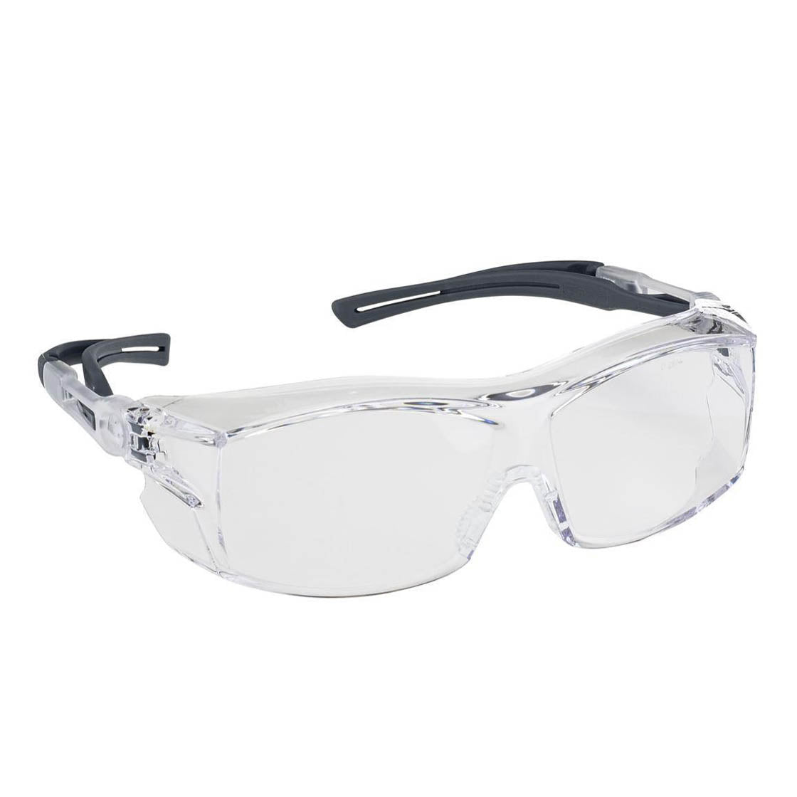 Safety Glasses EZ-ON, Adjustable Clear Lens 4A, Anti-Fog, Anti-Scratch, Anti-Static