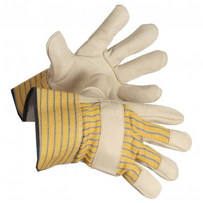 Grain Cowhide Leather Gloves With Safety Cuffs