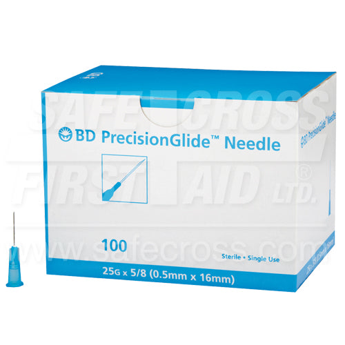 Needle Only, 25 Gauge, 5/8", Sterile, 100/Box