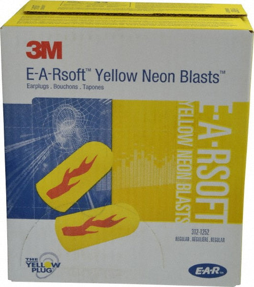 Explosions de néon jaune 3M™ EA-Rsoft™, paire/sac en polyéthylène, 200/boîte (NRR33) 