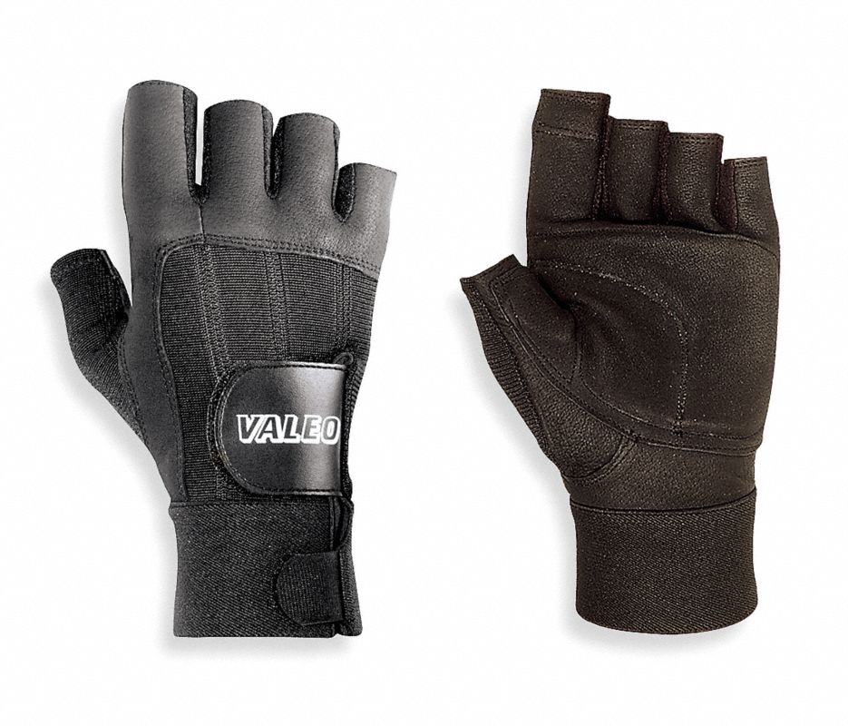 Anti-Vibration Gloves, Leather Palm Material, Half