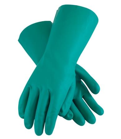 Green Nitrile 15Mil 13" Flocked Lined Gloves