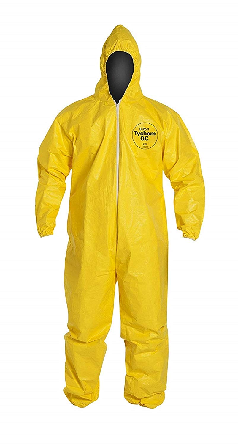 DuPont™ Tychem® 2000 Coverall. Standard Fit Hood. Elastic Wrists and Ankles. Serged Seams.