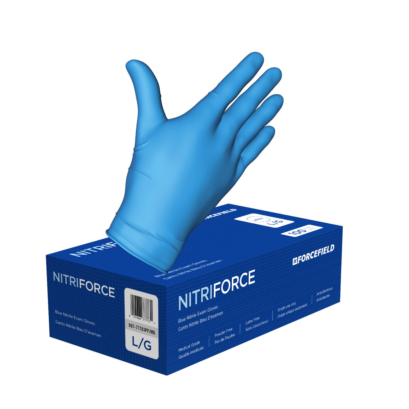 Gants d'examen jetables en nitrile NitriForce (caisse de 1 000 gants)
