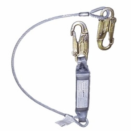 4FT PVC Coated Cable Lanyard with integrated energy absorber