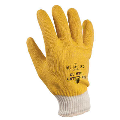 Showa 961L, gants jaunes en tricot Picker enduits de PVC, grand 